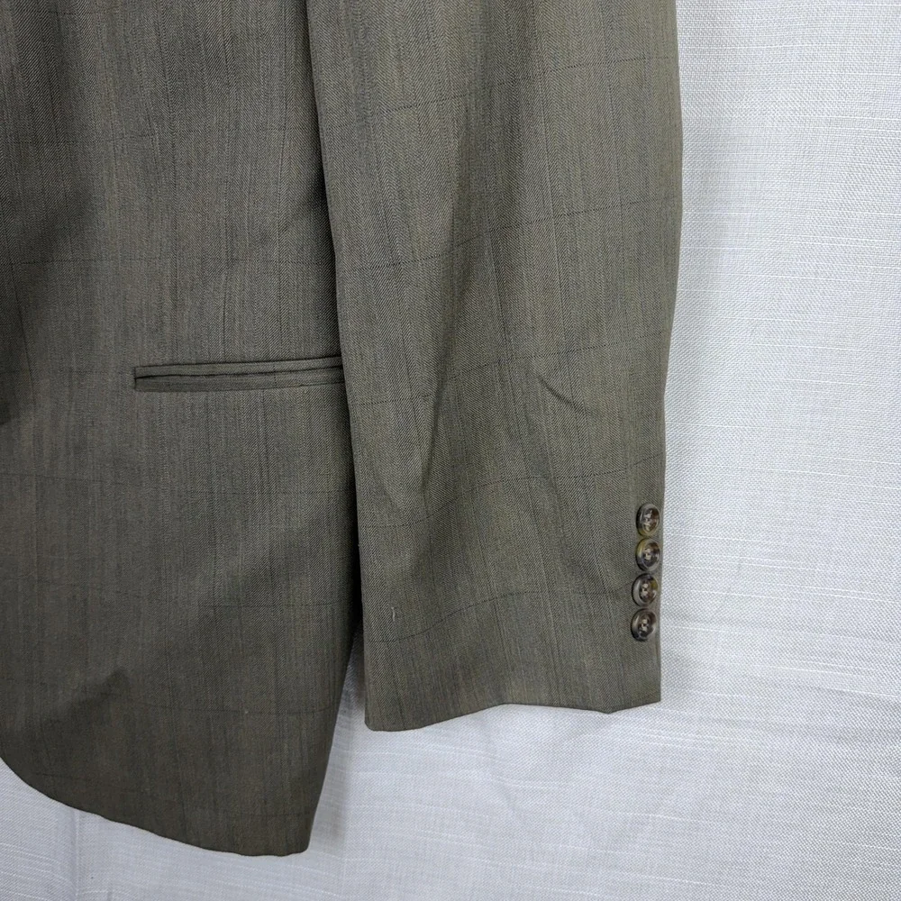Cellini Collection Suit Jacket Mens 42 Green 2 Button Single Breasted Made USA